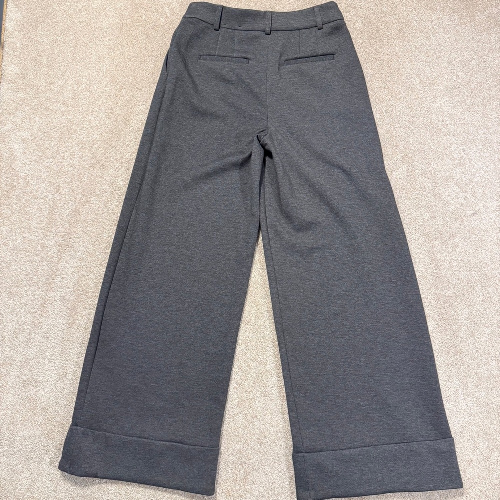 Express Stylist Wide Leg Pants Womens 6R Gray High Rise Pleated Cuffed Trousers‎ - Picture 2 of 11
